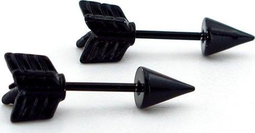 Ok Şeklinde Siyah Paslanmaz Çelik Erkek Kadın Piercing Küpe ER013
