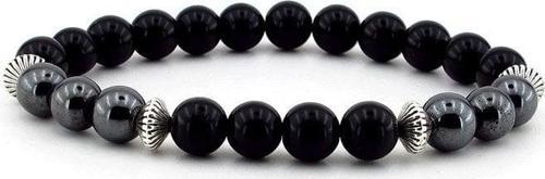 PARLAK ONİKS ve HEMATİT TAŞI ERKEK BİLEKLİK B582