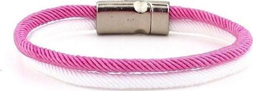 PEMBE BEYAZ İKİ SIRALI METAL MIKNATISLI ERKEK BİLEKLİK M014B