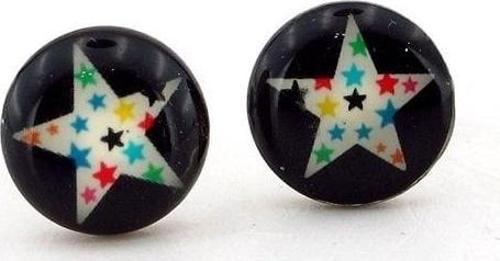 RENKLİ YILDIZLAR STAR YUVARLAK UNİSEX ÇELİK KÜPE E527