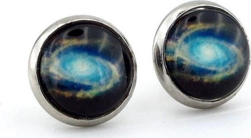 Samanyolu Galaksi Desenli Paslanmaz Çelik Uniseks Erkek Küpe ER041