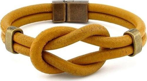Sarı Alaçatı Düğüm Orjinal Deri Erkek Bileklik M052F