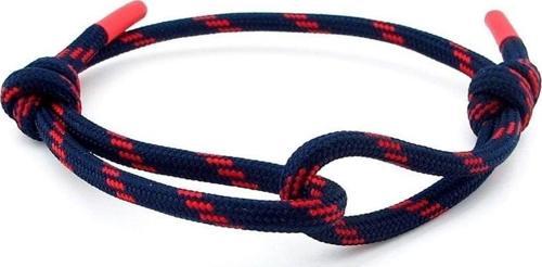 Lacivert Kırmızı Paracord Ayarlanabiir Bağlama Erkek Bileklik M050E