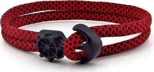 SİYAH ÇAPA KIRMIZI PARACORD ERKEK BİLEKLİK BT259
