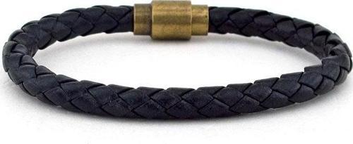 SİYAH DERİ BRONZ MIKNATIS ERKEK BİLEKLİK BT231