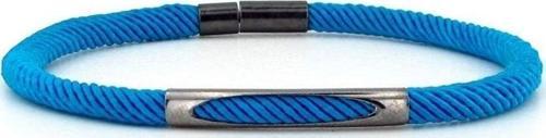 MAVİ ÖRGÜ İPLİ ANTRASİT METAL MIKNATISLI ERKEK BİLEKLİK M028J