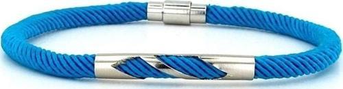 MAVİ ÖRGÜ İPLİ METAL ÇENTİK MIKNATISLI ERKEK BİLEKLİK M027H