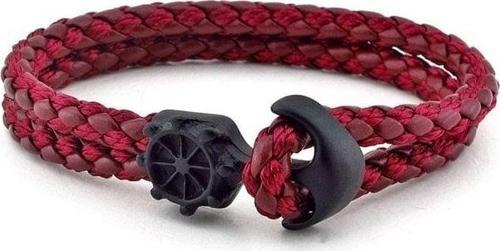 SİYAH METAL ÇAPALI BORDO ERKEK BİLEKLİK BT256