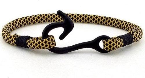 SİYAH METAL KANCA SARI PARACORD BİLEKLİK BT160