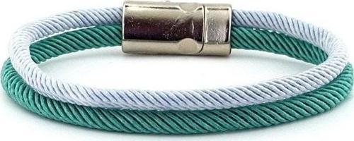 TURKUAZ GRİ İKİ SIRA MANYETİK KLİPS ERKEK BİLEKLİK M014T