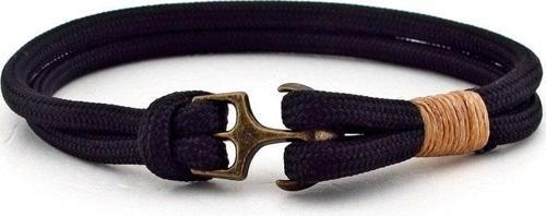 SİYAH PARACORD BRONZ ÇAPALI DENİZCİ ERKEK BİLEKLİK BT548