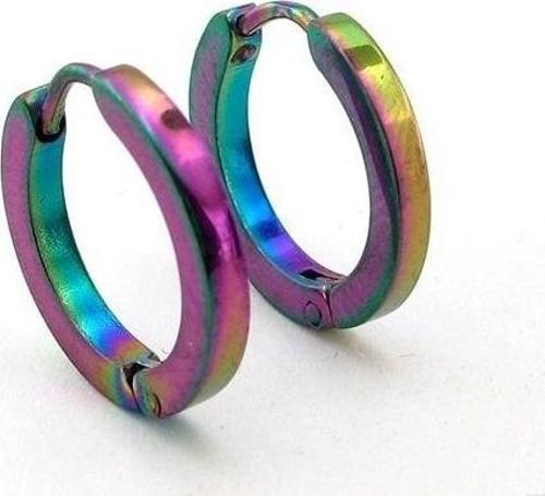 YANAR DÖNER RENKLİ 16 mm ÇAPLI UNİSEX ÇELİK HALKA KÜPE E733