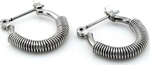 YAY ŞEKİLLİ GÜMÜŞ RENK ÇELİK UNİSEX ERKEK KADIN HALKA KÜPE E952