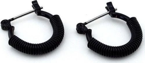 YAY ŞEKİLLİ SİYAH ÇELİK UNİSEX ERKEK KADIN HALKA KÜPE E953