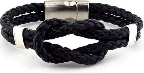 ALAÇATI DÜĞÜMLÜ SİYAH DERİ ERKEK BİLEKLİK BT455