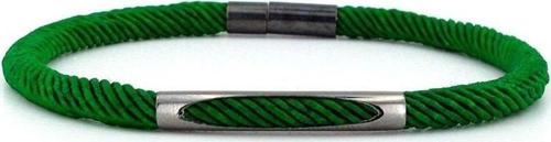YEŞİL ÖRGÜ İPLİ ANTRASİT METAL MIKNATISLI ERKEK BİLEKLİK M028G
