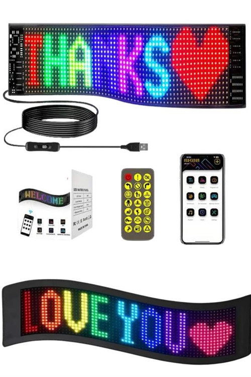 ASTRALTECH Matrix Led Cama Yapışan Telefon Kontrollü Panel Dijital Ekran Kumandalı