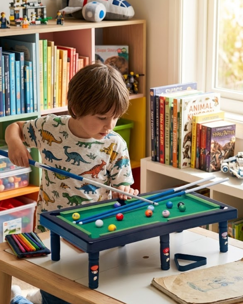 ASTRALTECH Mini Bilardo Oyunu Seti Evde Eğlenceli Masa Oyunu Çocuk ve Aile