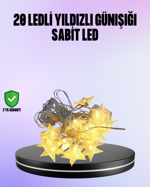 ASTRALTECH 5 Metre Yıldız Şeklinde Led Şerit Işık Sabit Beyaz Aydınlatma