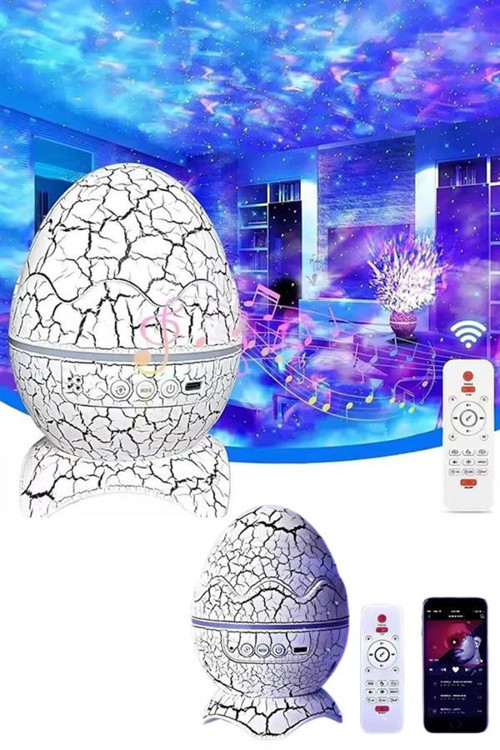 ASTRALTECH Bluetooth Hoparlör Dinozor Yumurtası Gece Masa Lambası Projektör