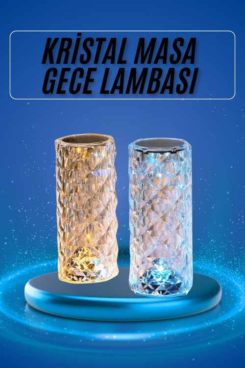 ASTRALTECH Yeni Nesil Modern Kristal Masa ve Gece Lambası Dokunmatik Renk Değiştirebilen