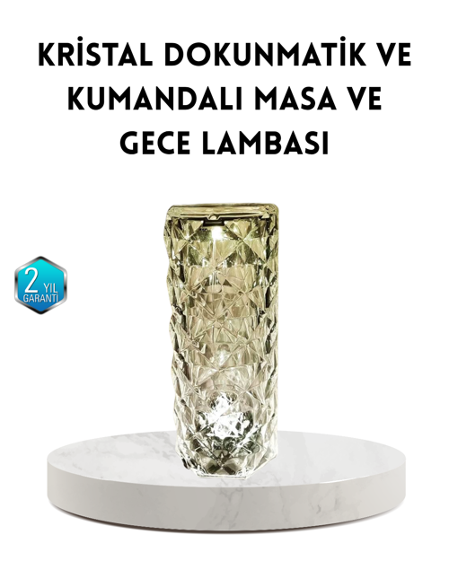 ASTRALTECH Kristal RGB LED Masa Lambası – Renkli Kumandalı Işık, Dekoratif ve Enerji Tasarruflu