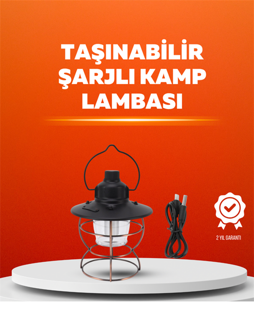 ASTRALTECH 4 Fonksiyonlu Dekoratif Kamp Lambası – Tungsten Ampul, USB Çıkışlı