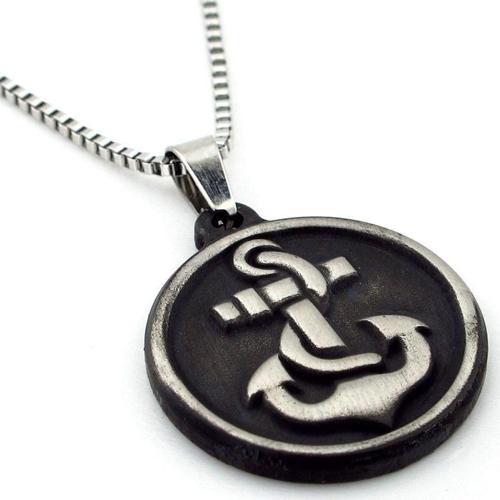 Çapa Dümen Gemici Marin Denizci Çelik Erkek Kolye Zincir Q0685