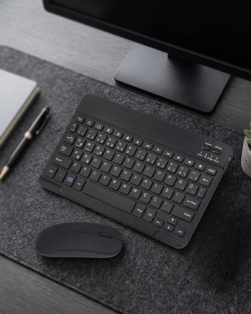 ASTRALTECH Bluetooth Klavye Mouse Seti Taşınabilir Wireless Bilgisayar Aksesuarı