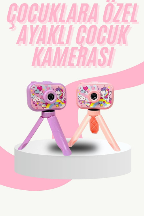 ASTRALTECH Çocuk Için Eğitici Video Kamera Ayaklı Mini Fotoğraf Makinesi