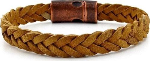 TABA YUMUŞAK ÖRGÜ DERİ BAKIR RENK MIKNATIS ERKEK BİLEKLİK M020D