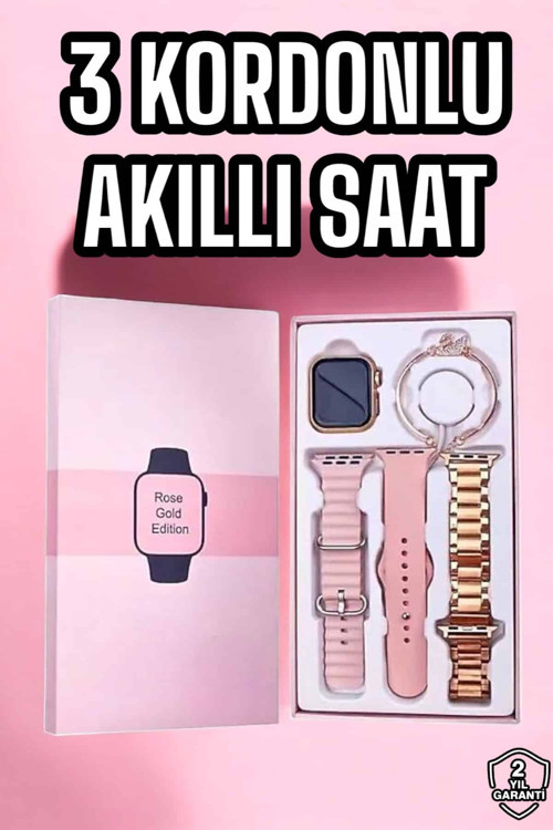 ASTRALTECH Akıllı Saat Amoled Ekran 3 Kordonlu Aksesuar Hediyeli Sesli Görüşme