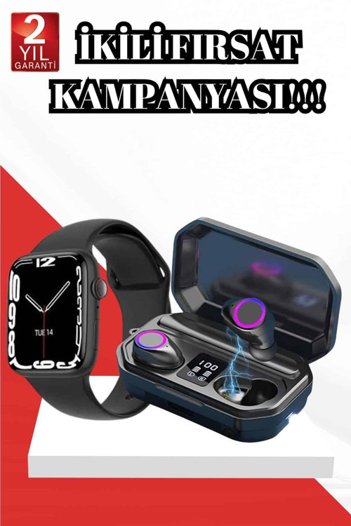 ASTRALTECH 2025 Model Akıllı Saat ve Bluetooth Kulaklık 5.0 Bluetooth Bağlantılı Dokunmatik Ekran