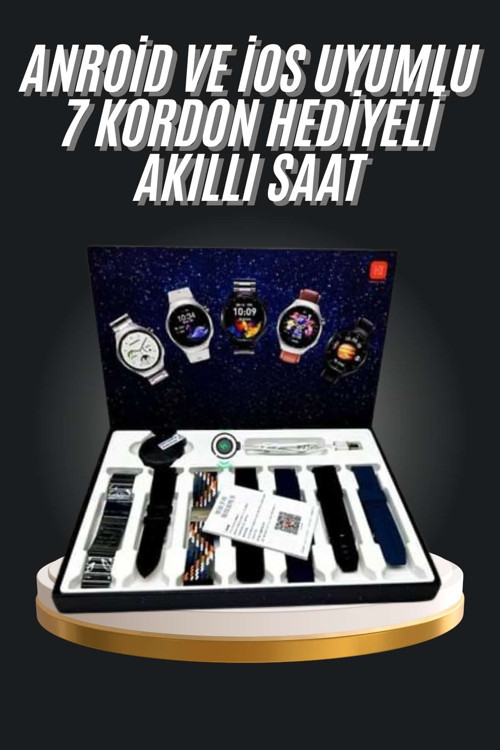 ASTRALTECH 7 Kordonlu Akıllı Saat Siyah Kasa Dokunmatik Ekran Uyku ve Sağlık Takibi