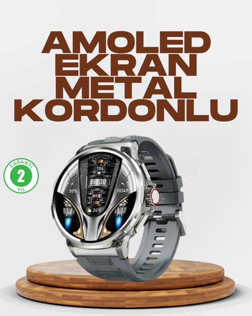 ASTRALTECH Şık Metal Kasa ve Değiştirilebilir Kordonlarla SW80 Smartwatch
