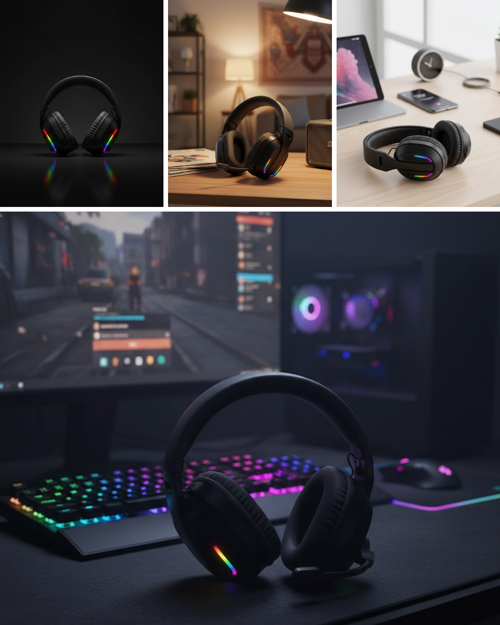 ASTRALTECH Gaming Headset Kablosuz Bluetooth 40MM Sürücülü Mikrofonlu Oyuncu Kulaklığı