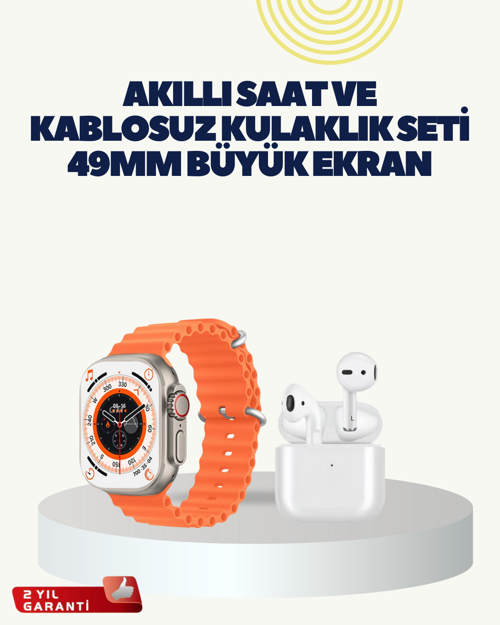 ASTRALTECH Watch 9 Max Akıllı Saat Kulaklık Seti Sağlık Takipli 45 mm Geniş Ekran