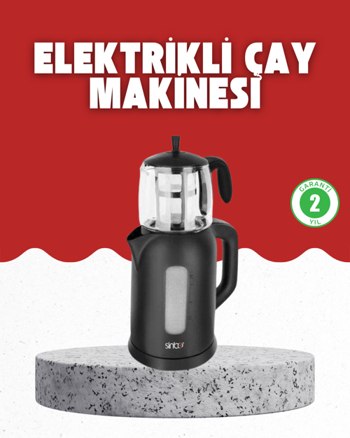 ASTRALTECH Sıcak Tutma Özellikli 2’si 1 Arada Çay Makinesi ve Su Isıtıcı