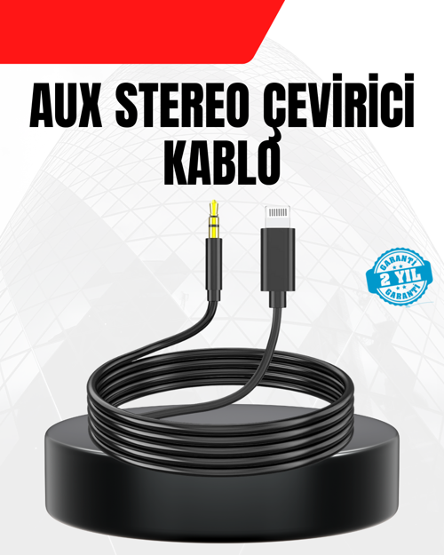 ASTRALTECH 1 Metre Lightning to Aux Çevirici Kablo Stereo Ses Yüksek Kalite