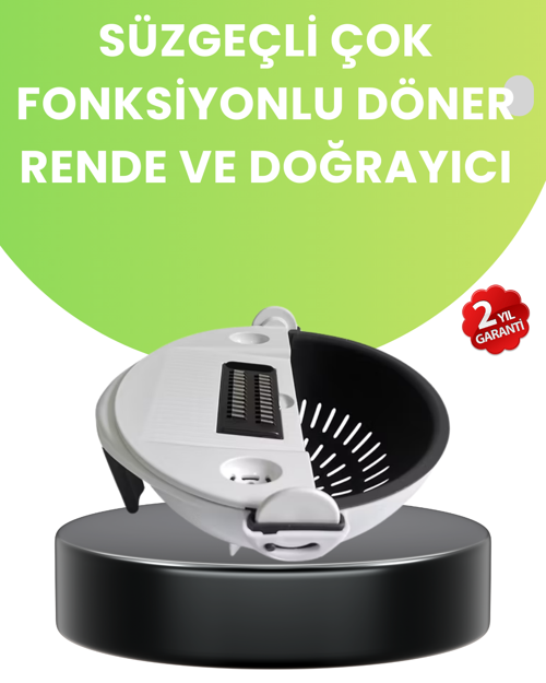 ASTRALTECH Ergonomik Sebze Rendeleyici ve Süzgeç Hazneli Dilimleyici