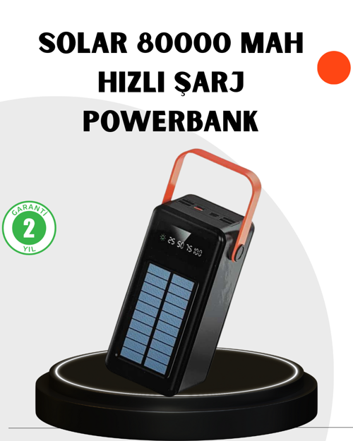 ASTRALTECH Powerbank Hızlı Şarj Solar Güneş Enerjili Çok Girişli