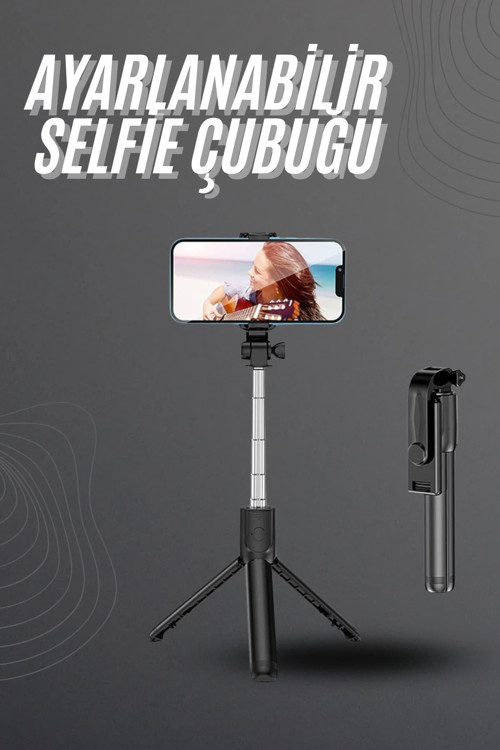 ASTRALTECH Selfie Çubuğu Tripod Bluetooth Kumandalı Selfie Çubuğu Telefon Tutucu