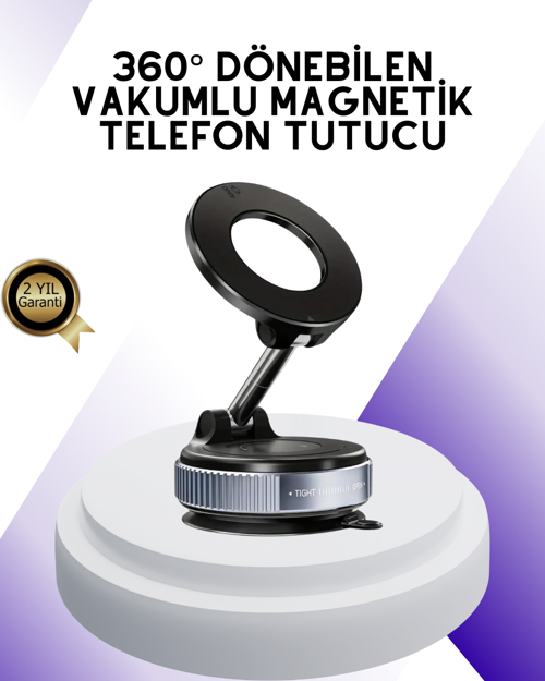 ASTRALTECH Manyetik Araç Telefon Tutucu 360 Derece Dönebilen Vakumlu Stand