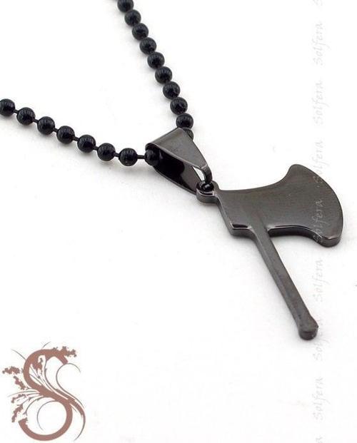 KÜÇÜK BOY BALTA SİYAH ÇELİK ERKEK KOLYE K745