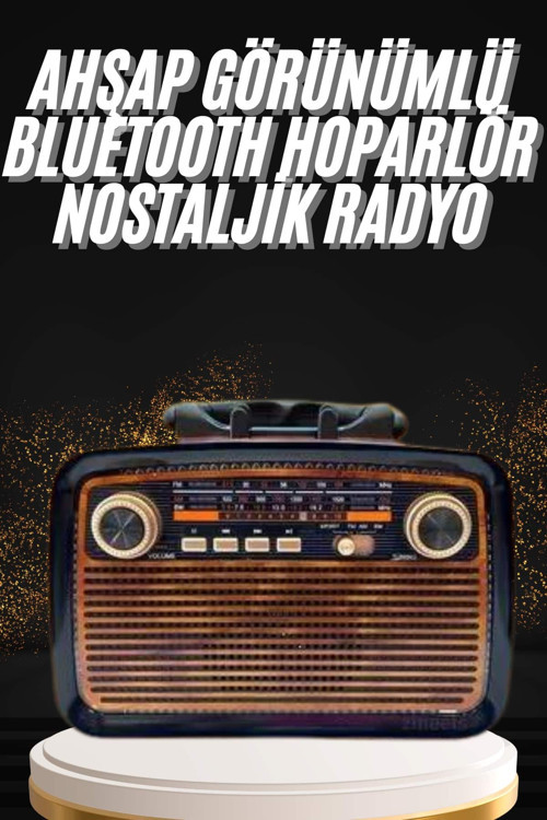 ASTRALTECH Nostaljik Görünümlü Ahşap Radyo TF SD USB Girişli Led Fener Işıklı