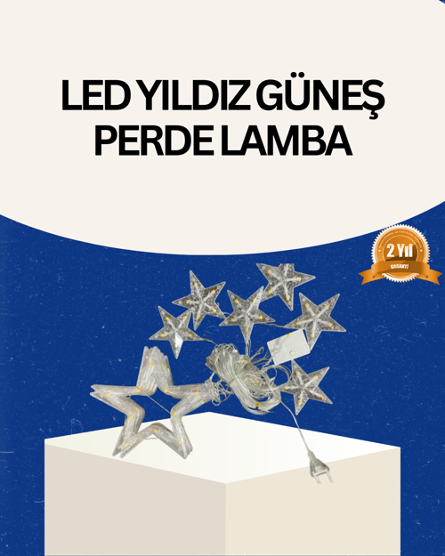 ASTRALTECH İç Mekan Uyumlu Yıldız Peri Led Perde 3x3 Metre