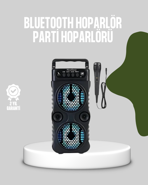 ASTRALTECH Bluetooth Bağlantılı LED Işıklı Taşınabilir Hoparlör – 1200 mAh Şarjlı, FM Radyolu