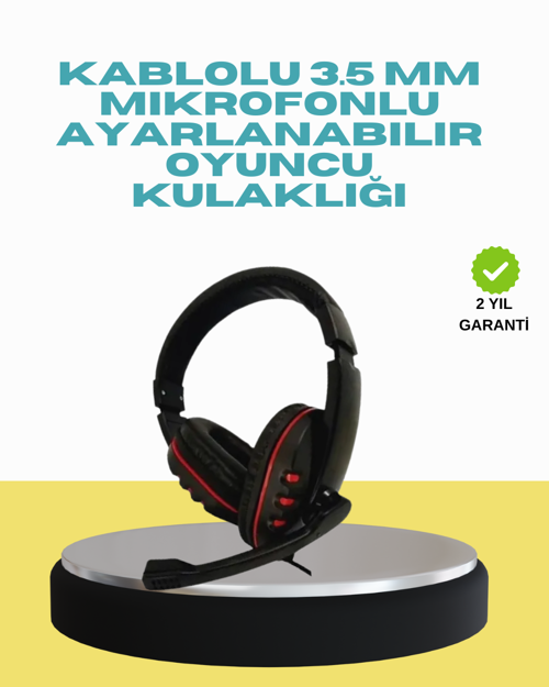 ASTRALTECH Kırmızı Işıklı Oyun Kulaklığı Kablolu Mikrofonlu Profesyonel