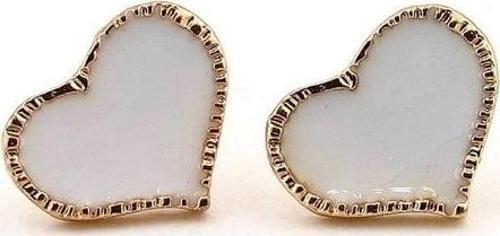 BEYAZ RENKLİ KALP ŞEKLİNDE KADIN KÜPE E543