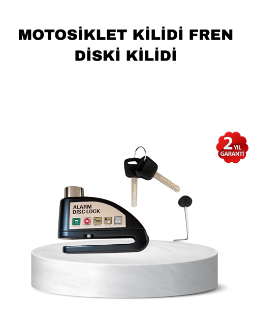 ASTRALTECH 110 dB Alarmlı Disk Fren Kilidi Su Geçirmez Çelik Gövde Motosiklet Güvenlik
